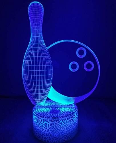 Optisk Illusion 3D Bowling Flaske Natlampe 16 Farver Cha