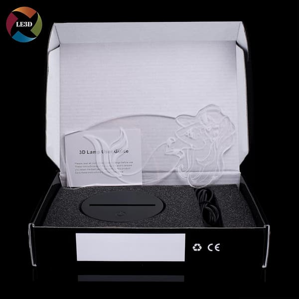3D Optisk Illusions Natlampe - 7 LED Farveskiftende Lampe