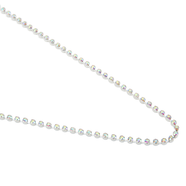 Rhinestone Trim 10yd oksidasjonsbestandig blank overflate robust holdbar utsøkt design mye brukt Rhinestone ChainAB farget Rhinestone på sølv