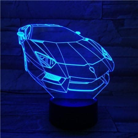 3D LED Natlampe, 3D Optisk Illusionslampe Bilform 16 Co