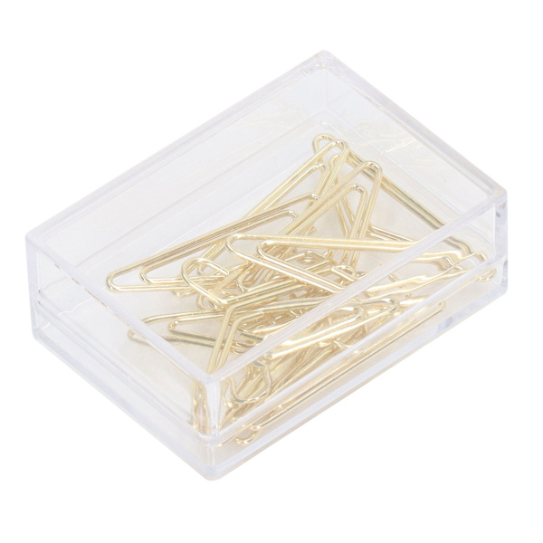 100 stk. metalliske papirclips, galvaniseringsproces, gyldne papirclips, rustfrie papirclips, skridsikre til filklassificering, frakkebøjle