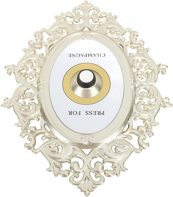 Utsmyckad Champagne-ringklocka - Tryck för Champagne-service, Elegant Väggmonterad Design för Evenemang & Gästfrihet