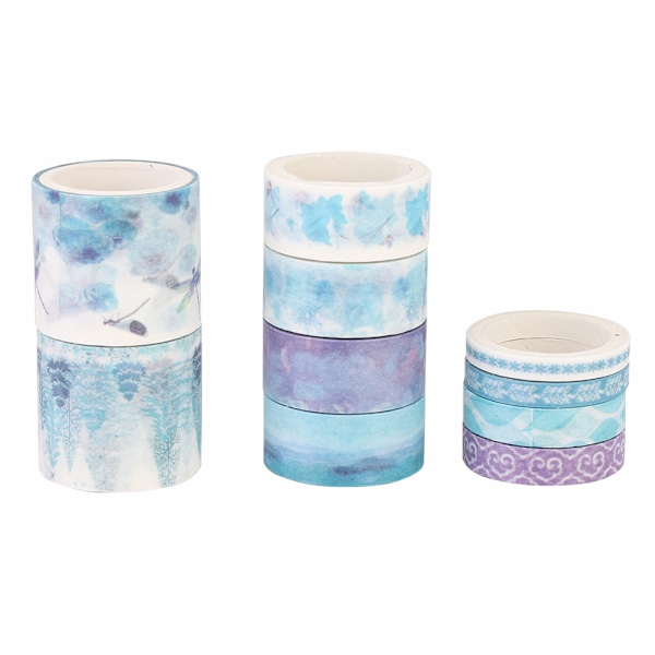 10 stk Washi Material Tape Dekorasjon Kawaii Sticky Stylish Tape (Vind Rundt Fjell)
