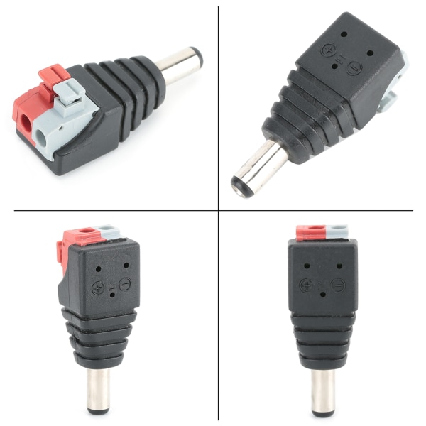 20 stk. 5,5x2,1 mm han-stikkabelterminal DC-strømstikadapter-stik til LED-lysstrimmel