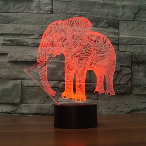 Elefant-2 ZTOP Abstrakt 3D Optisk Illusion Farverig Lig