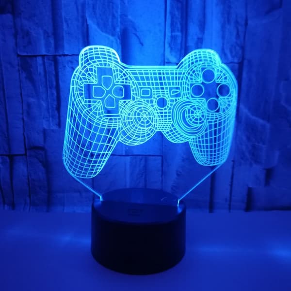 Videospelskontroll Lampa Nattljus 3d Illusion Game On