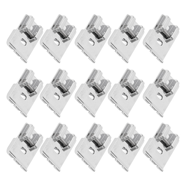 15 stk. Dobbelt Kantsyningspresserfod i Rustfrit Stål 2,3x1,8cm Blankt Udseende Syning Kantsyningspresserfod til Husholdningssøm