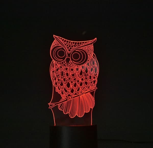 3D Nattlampe Optisk Illusjon Nattlys, Berørings LED Bord D