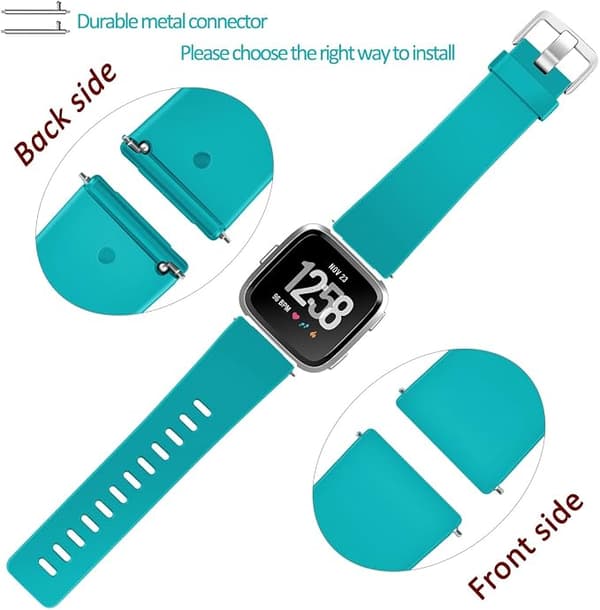 Smartwatch-rem til Fitbit Versa Smartwatch, Versa 2 og Versa Lite SE ure til kvinder og mænd (Turkis-S)
