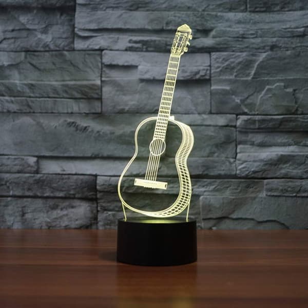 Gitar 3D Modell Visuell Optisk Illusjon 7 Fargeendring Berøring