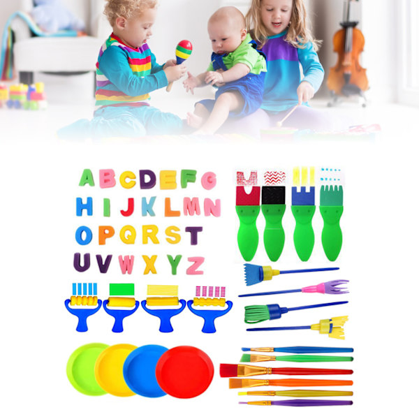 48 st barns målarpenslar set målning ritning stämpel kit rolig lek leksak undervisningsverktyg för barn HM‑48