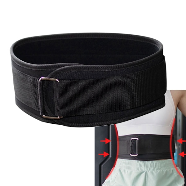 Justerbart midjebälte för viktlyftning, justerbart midjebälte för styrketräning, midjeband för fitness Black M