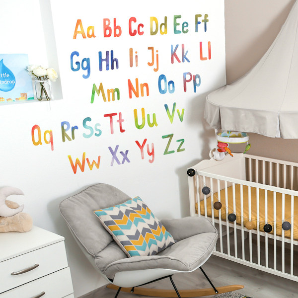 Tarrat Aakkoset - Luokkahuoneen seinätarrat - ABC-seinätarrat - Seinäkirjaimet Tarrat - Seinätarrat lapsille ABC-kirjaimet