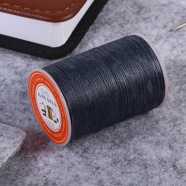 160m/Rulle 0,45mm Polyester Läder Sytråd Rund Vaxad Tråd Rep DIY Hantverk (Marinblå)