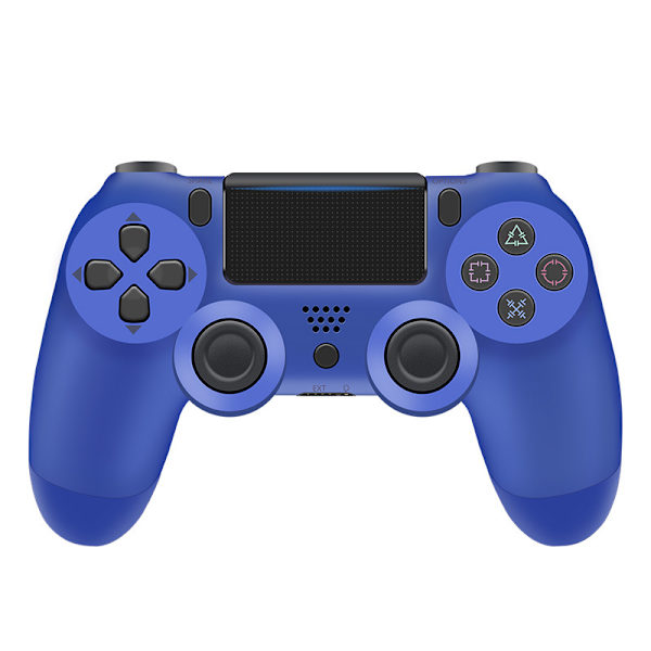 Trådlös Bluetooth 4.0 Vibrerande Gamepad med Ljus för PS4 Blue