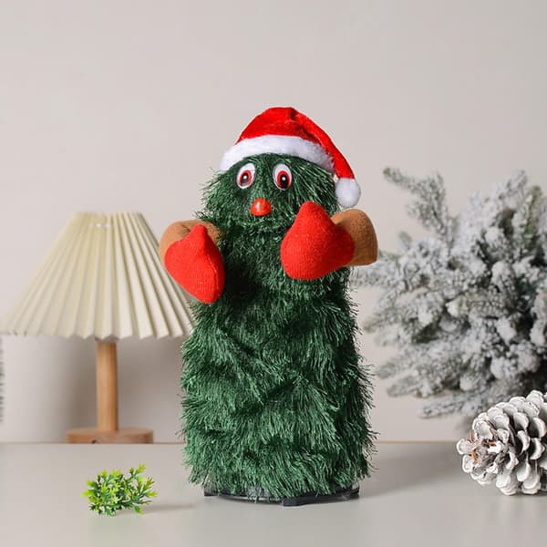 Animert snurrende juletre med musikk og dans, interaktiv lysende juledekor for barn, festlig gave