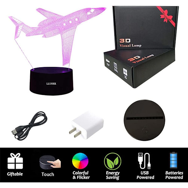 Visuell 3D Skrivebordslampe Fly Fly Leker Borddekor