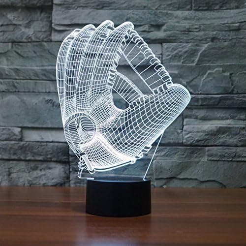 Fantastiske 7 farver optisk illusion 3D baseballlamper, glødende lys
