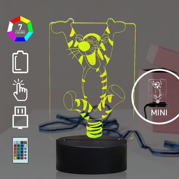 Julegave Tiger Nattlys 3D Nattlampe Bursdagsgave