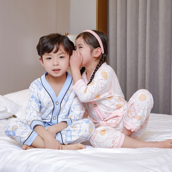 Flickor Pojkar Pyjamas Set Långärmad V-hals Pyjamas, M, Björn
