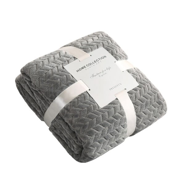 Fleece tæppe til sofa, blødt flanel tæppe, letvægts fuzzy tæpper til sofa seng kontor gray 100*150 CM