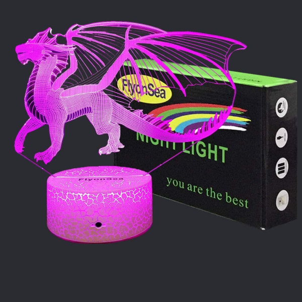 Dragon Gifts Dragon Light 16 färgskiftande Dimbar Kids Ni