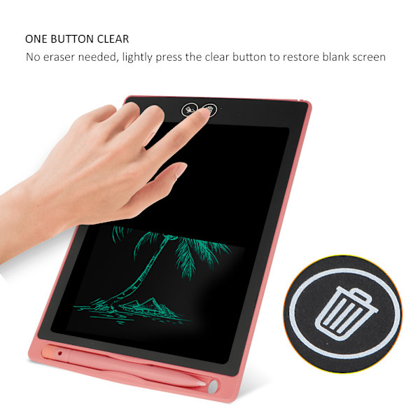 LCD-skrivetavle Elektronisk skrive- og tegnetavle (15*23cm Rosa)