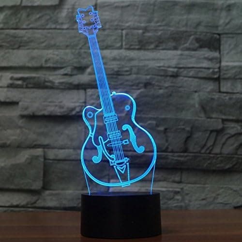 3D gitarr nattlampa bord skrivbord optisk illusion lampor 7 Co