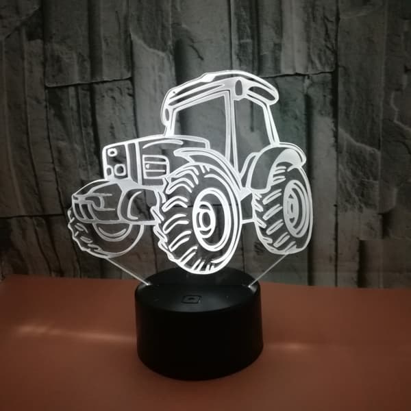 Traktor 3D Nattlys med Fjernkontroll og Berøringskontroll, Flere