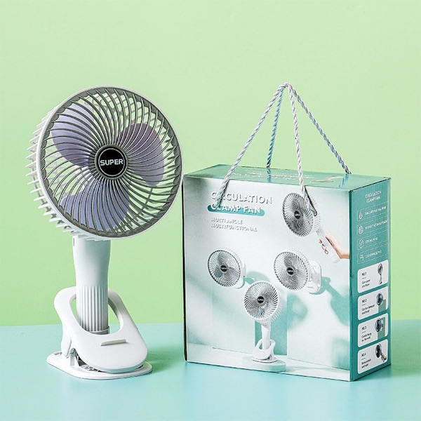 Teleskopisk Foldbar Ventilator, Bærbar USB Genopladelig Sammenklappelig Bordventilator til Rejser, Foldbar Ventilator 3 Hastigheder Justerbar Højde Bordventilator m