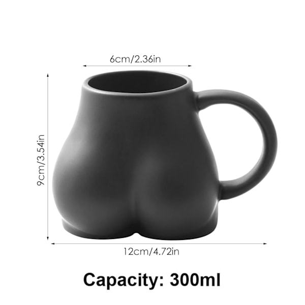 Keramisk Numse Krus Numse Krus Kaffekop Sjov Tekop 300ml Numse Keramisk Kaffekrus Balde Krus Kop til Kaffe Mælk Te black