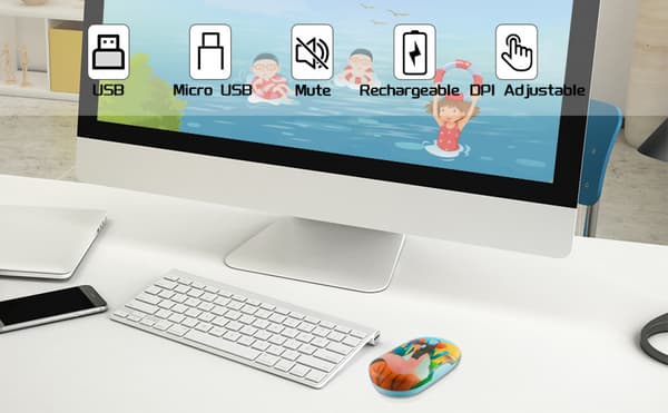 M350 Pebble trådlös mus, Bluetooth- eller USB-anslutning, tyst