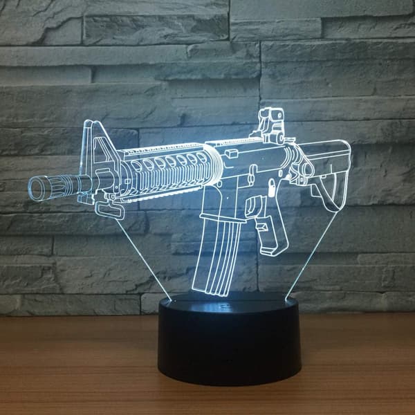3D LED Pistol Optisk Illusion Sensor Natlampe med Smart