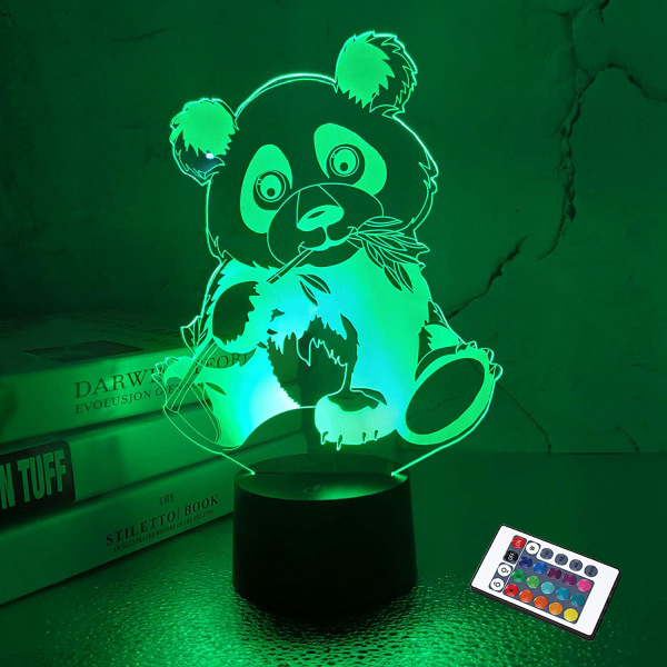 Panda Gifts, 3D-lampa Kids Night Light med fjärrkontroll 16