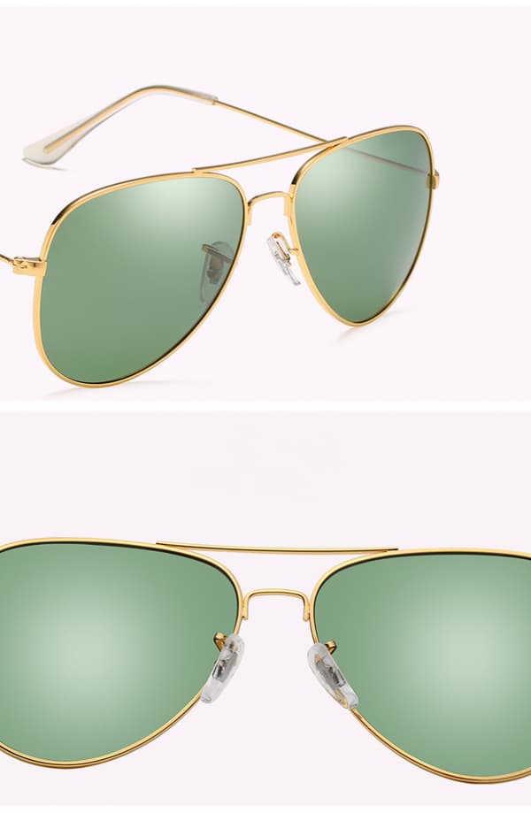 Polariserede Aviator Solbriller til Mænd Kvinder Metal Flat Top Su