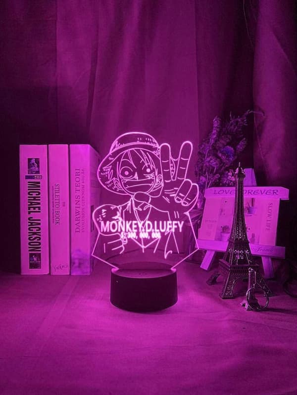 One Piece Luffy 3D Illusion Natlampe Smart Touch, RG