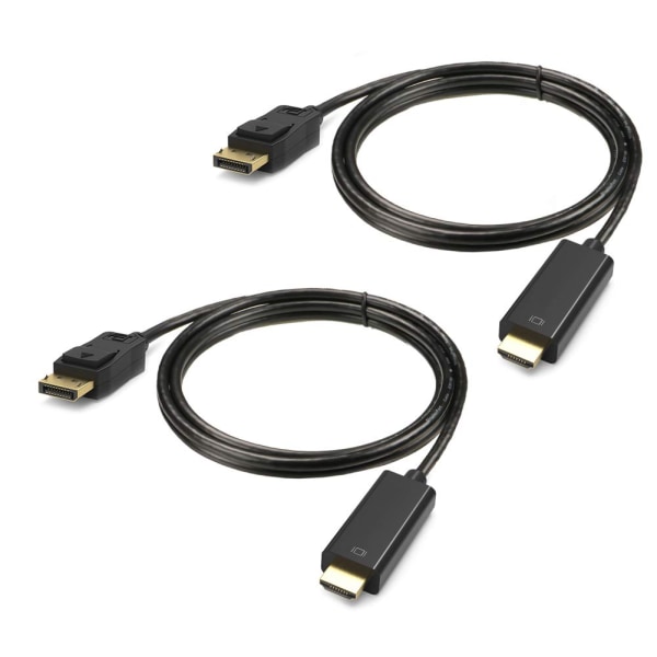 Displayport HDMI -kaapeli 6 jalkaa 4-pakkaus, UKYEE Display Port (DP) HDMI -sovittimeen 6 jalkaa uros-uros-johdon muuntaja tietokoneille HDTV:hen, näyttöön, projektoriin.