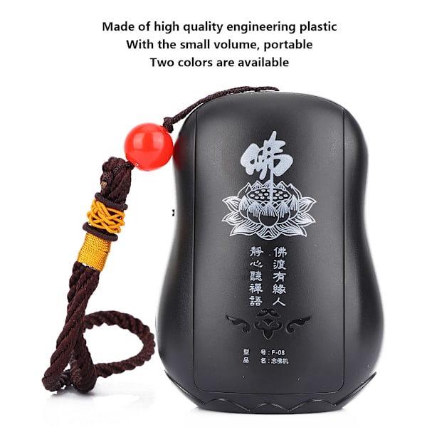 Populär praktisk Buddha-maskin Retro Delikat Hem Broadcast Chanting Maskin(Svart)