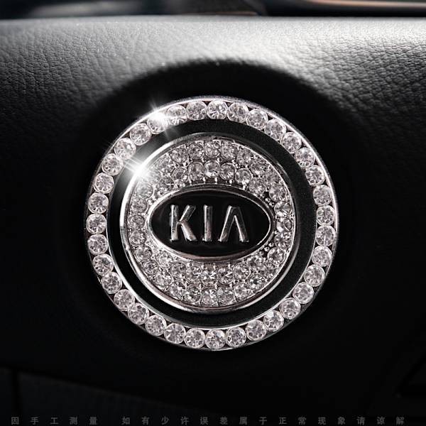 1 stk krystall rhinestone dekorring for KIA bilmotor start/stopp, bling biltilbehør, trykk for å starte knapp, nøkkeltenning og knott bling ring