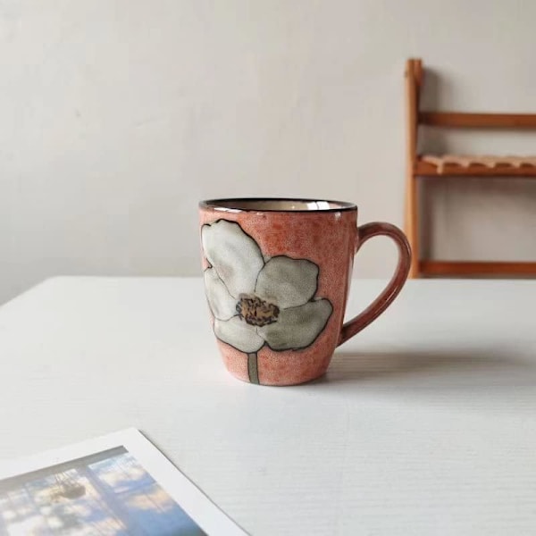 Keramisk 35 cl Cappuccino-krus, Kaffekrus, Tekrus, Ovn Glasering Prosess, Mikrobølgeovn- og Oppvaskmaskinsikker, Perfekt For Te, Espresso, Latte red