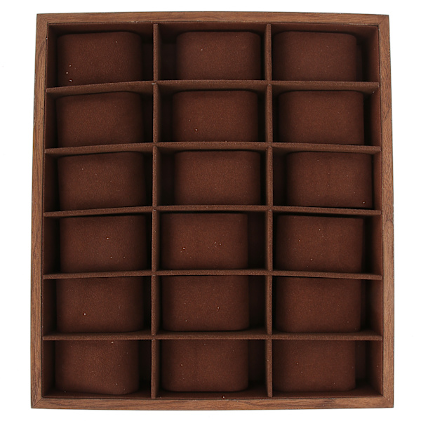 Urkasse i træ med 18 rum Multiposition Display Collection Case med blød pude
