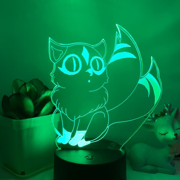 3D LED Natlampe Kirara Håndlavet 3D Illusion
