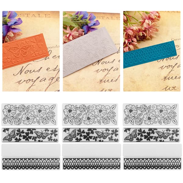 9 stk Blomster Plast Embossing Folder Rektangel for DIY Kort Maker Håndlagde Tilbehør