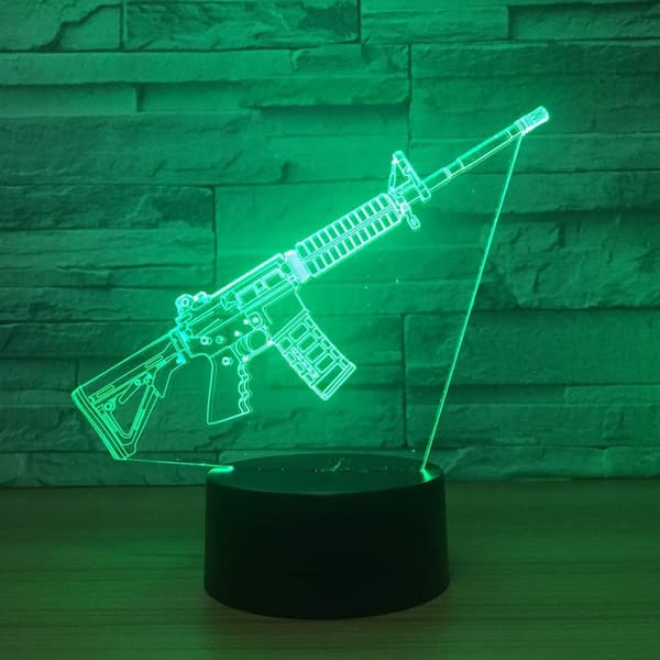 3D LED Pistol Optisk Illusjon Sensor Nattlys med Smart
