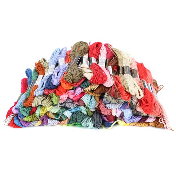 150 stk broderigarn flerfarget korssting floss polyester bomullsspoler 8 meter
