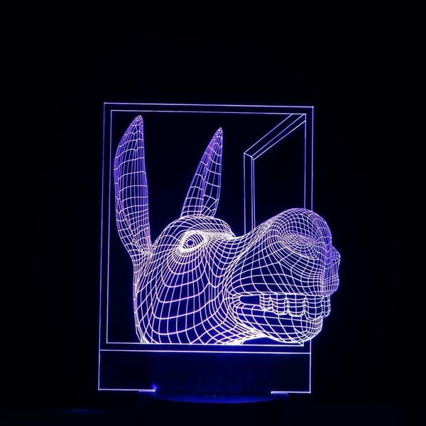 Optisk Illusion 3D Æsel Natlampe 16 Farver Skiftende US