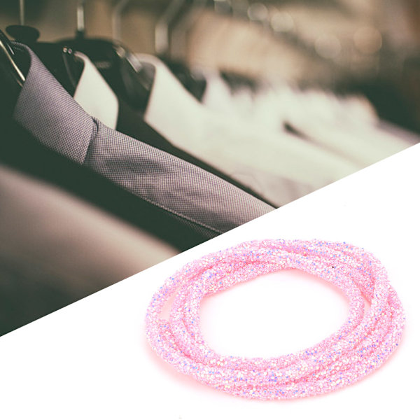 1 meter fargerik paljettlenkekjede DIY sytilbehør klær tilbehør (rosa)