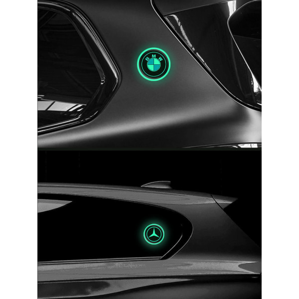 Bilstøttelysende billogo, brændstoftankdæksel, maskinhoveddæksel lysende klistermærke - Chevrolet (diameter 7cm)/2 pakker