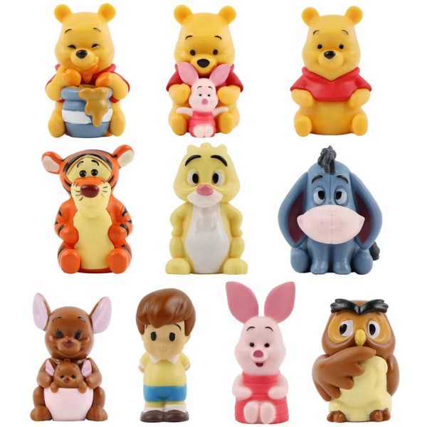 10 st Winnie the Pooh-leksaker, bordsdekorationer, de bästa presenterna till barn