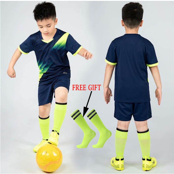 Barnfotbollströja Träningsoverall Barnfotboll Sportkläder Flickor Pojkar Spela Boll Sportkläder Set Väst Barnfotbollsoverall Navy A Not Custom XS Height 140-150CM